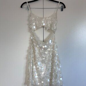 Meshki Xanthe White Sequin Dress